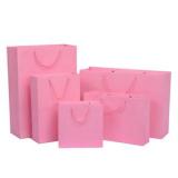 Pink Colored Paper Shopping Bags